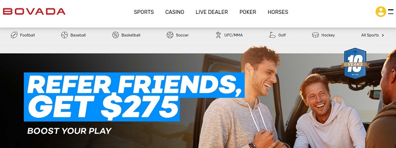 Bovada Online Gambling Site Homepage