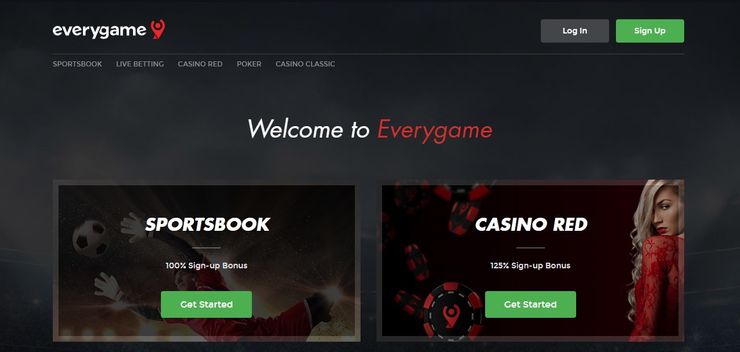 Everygame Homepage for Ohio Online Gambling