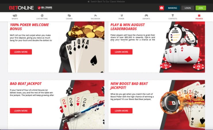 Poker Promotions at BetOnline